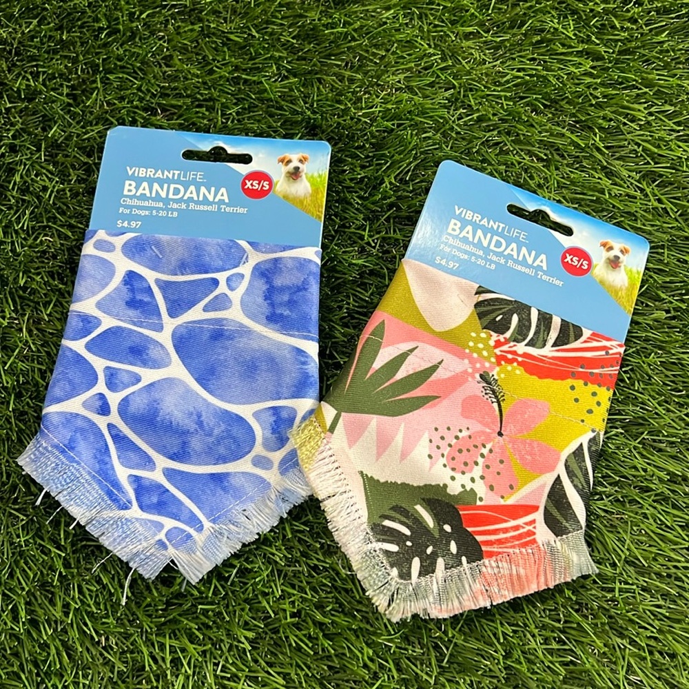 Vibrant life dog Bandana XS/S - Set of 2